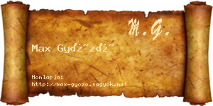 Max Győző névjegykártya